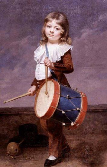 Martin  Drolling Portrait of the Artist's Son as a Drummer Norge oil painting art